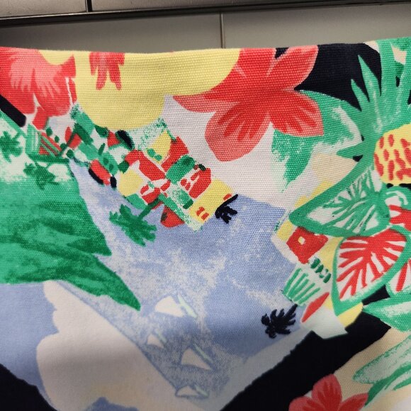 Talbots Blue Green Black Tropical Beach Print Straight A Line Skirt - Size 6 - Picture 5 of 8
